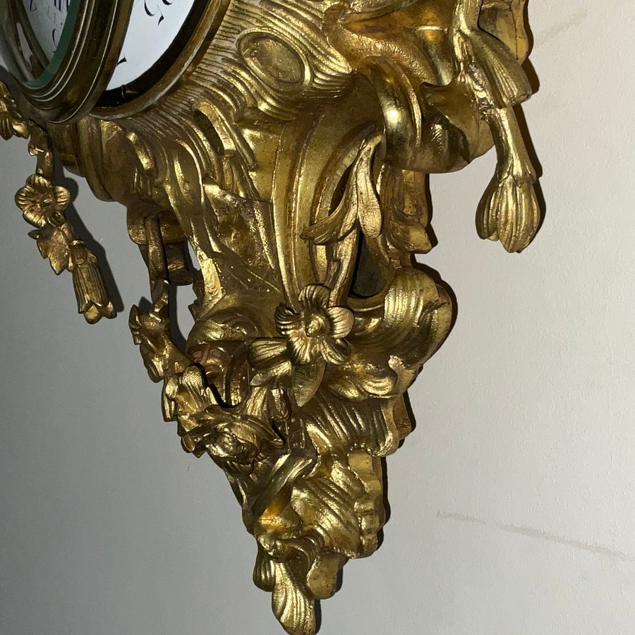 Antique Antique French Ormolu Rococo Cartel Wall Clock - Large and Magnificent