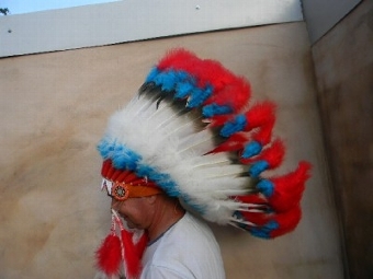 Antique North American Indian head's dress War bonnet Apache.