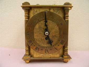 Carriage clock mechanical 8 day movement superb working order brass English made