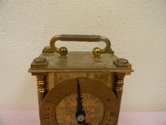 Antique Carriage clock mechanical 8 day movement superb working order brass English made