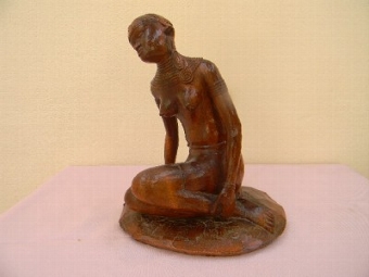 Zulu princess African carved Victorian figure.