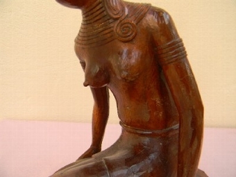 Antique Zulu princess African carved Victorian figure.