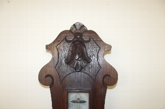 Antique Barometer thermometer oak cased large item--R1 