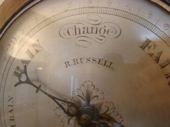 Antique BAROMETER VICTORIAN MAHOGANY CASE RUSSELL OF LEICESTER