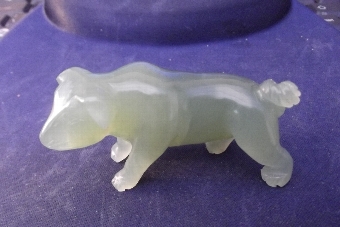 Chinese Jade Victorian carved dog stunning quality item
