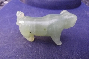 Antique Chinese Jade Victorian carved dog stunning quality item