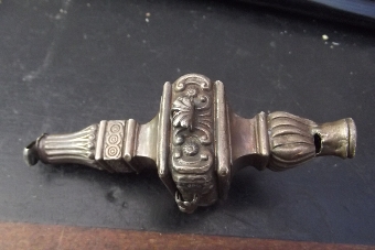 Silver hall marked Victorian childs teething whistle