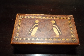 Antique Tonbridge ware inlaid card box