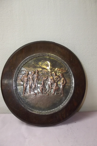 Edward V11 bronze plaque oak framed B1