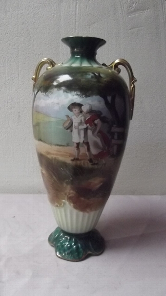 Vase Victorian Hand painted signed by artist