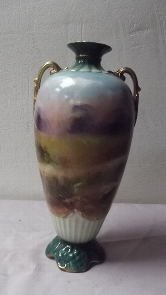 Antique Vase Victorian Hand painted signed by artist