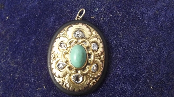 Antique Diamond and Jade set in 24ct gold Georgian brooche