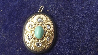 Antique Diamond and Jade set in 24ct gold Georgian brooche