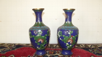 Chinese cloisonne vases Victorian