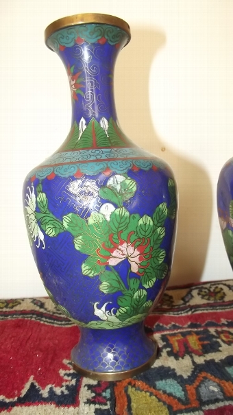Antique Chinese cloisonne vases Victorian