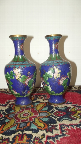 Antique Chinese cloisonne vases Victorian