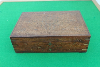 Sewing Box with brass inlay quality vintage item comes with free worldwide post.