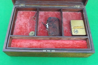 Antique Sewing Box with brass inlay quality vintage item comes with free worldwide post.