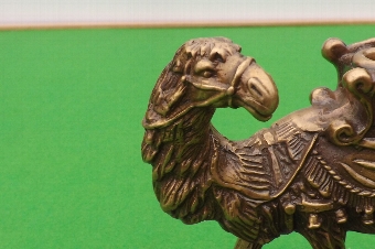 Antique Bronze gilted candle holder in shape of Camel desk top item on marble base. B21