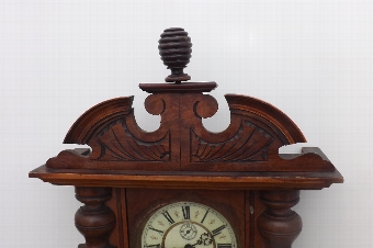 Antique Clock Vienna Gustav Becker twin weight mahogany cased wallclock in working order