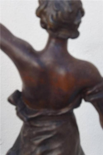 Antique Figures of man & woman spelter content circa 19th century  by L Guillerniu. B28