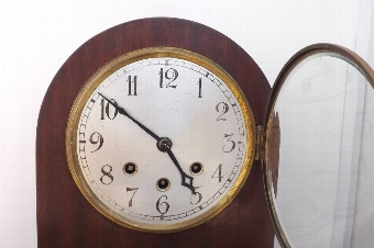Antique Bracket clock. Edwardian mahogany cased musical movement made in Germany.