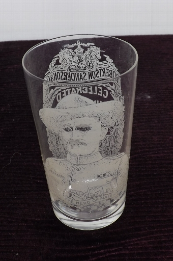 Baden Powells etched presentation whisky Glass rare and in perfect condition.