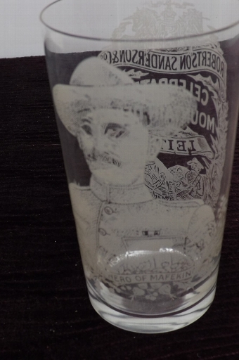 Antique Baden Powells etched presentation whisky Glass rare and in perfect condition.