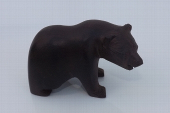 Black Forest carved wood bear vintage item. CC