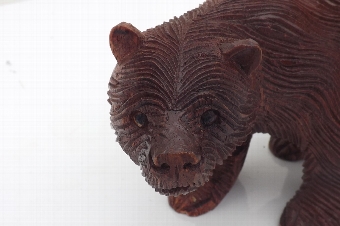 Antique Black Forest carved wood bear vintage item. CC