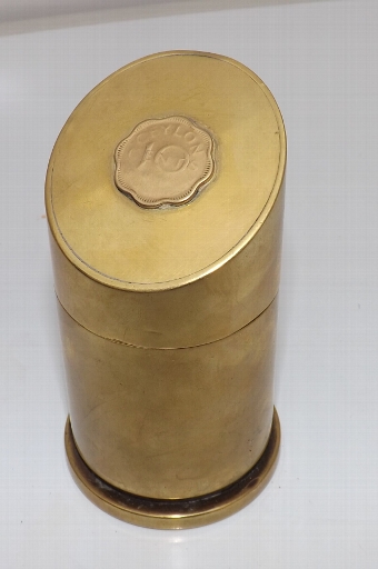 2ww trench art shell converted into table lighter, SB