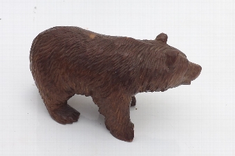 Black Forest carved wood bear vintage item. CC