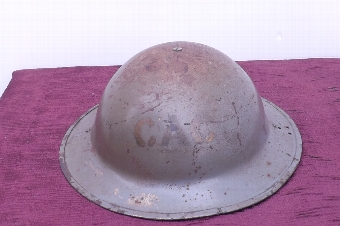 2ww British tin Helmet with liner & chin strap original paint