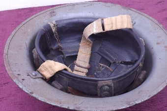Antique 2ww British tin Helmet with liner & chin strap original paint