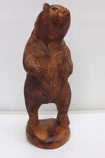 Bear standing on hind legs, wood Black forest carved. SB
