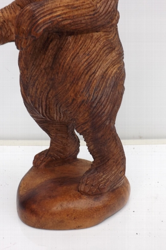 Antique Bear standing on hind legs, wood Black forest carved. SB