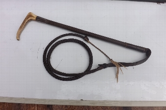 Horses whip, bone handle with silver London Hallmark mount superb condition. B38