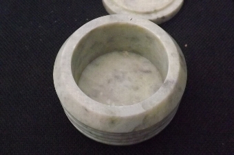 Antique Pill box in stone with elephant motif Chinese. B29
