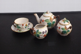 Majolica tea for one set. Victorian. CB