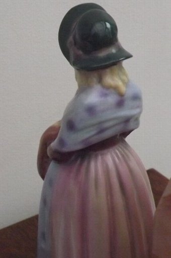 Antique Georgian dress lady on marble stand 