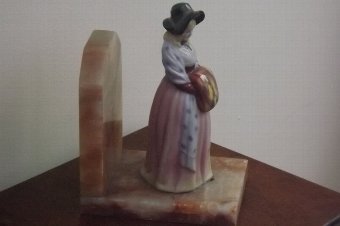 Antique Georgian dress lady on marble stand 
