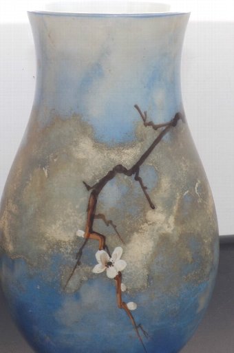 Antique Victorian Hand Painter Glass Vase 