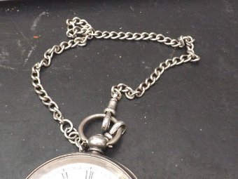 Antique solid silver pocketwatch with silver chain