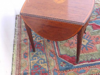 Antique Pemboke table Edwardian inlaid mahogany 