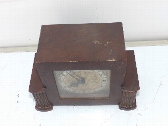 Antique antique mantle clock mahogany with Rotherham eight day mechanical movement