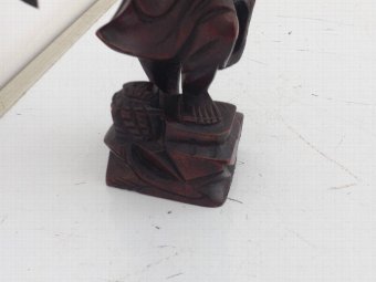Antique Carved Chinese figure of fisherman Victorian