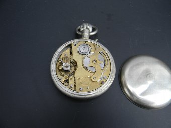 Antique Silver pocketwatch Chronometer Universale enamel dial 8 day quality movement.