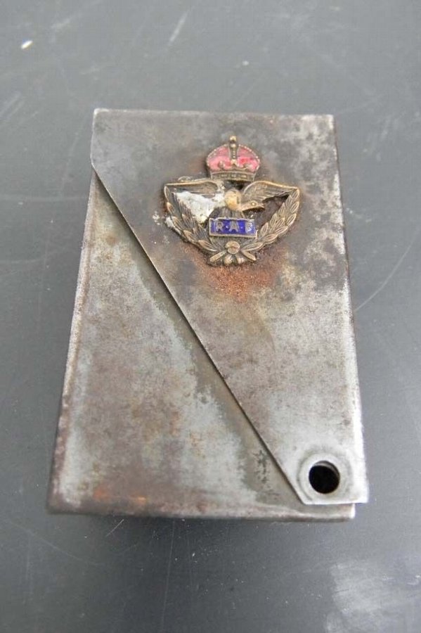 Antique 1ww RAF pilots match box cover designed by Dunhill 