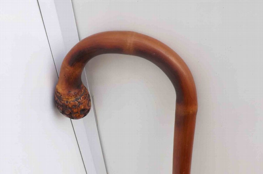 Antique walking stick 2ww Japanese officers carved bamboo ANTIQUES.CO