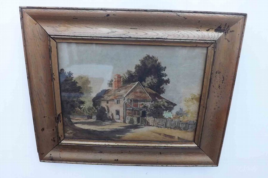 Antique original oil painting, Victorian in wooden frame proffesional artist 